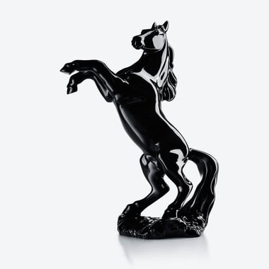 Pegase Horse Sculpture Baccarat in Crystal Black