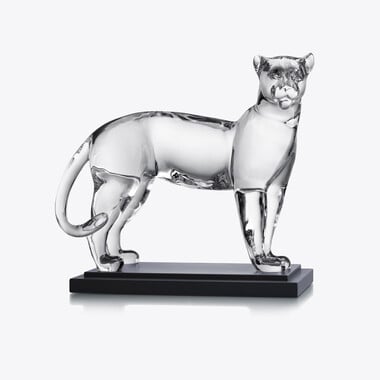 Large Panther Sculpture Clear Baccarat