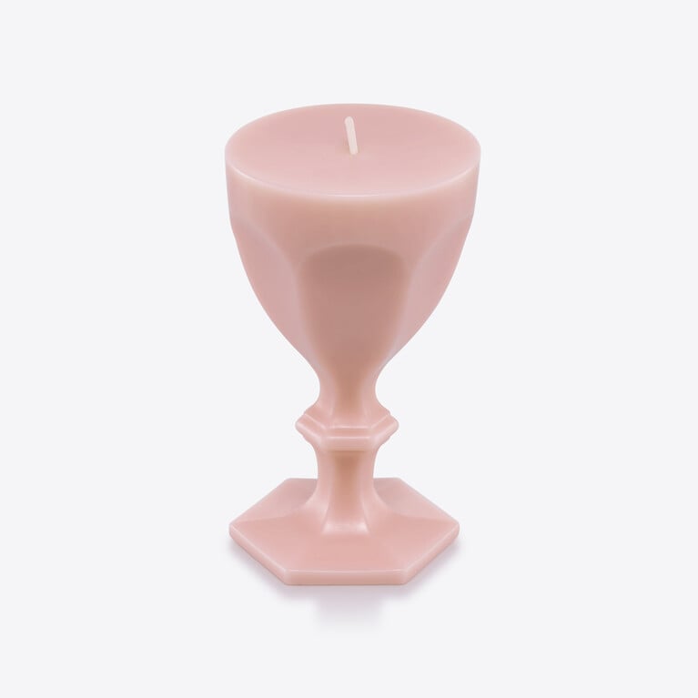 Harcourt Glass Candle Baccarat in Wax Pink View 2