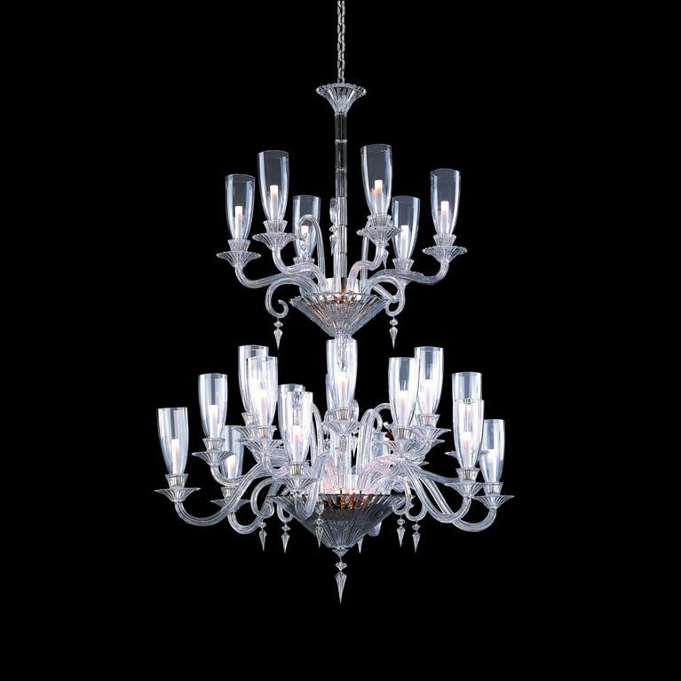 Mille Nuits Chandelier Hurricane Shades (24L) Baccarat, 透明水晶製成