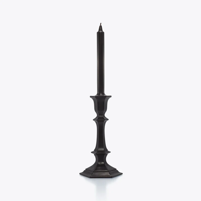 Harcourt Candlestick Candle Baccarat in Wax Black View 1