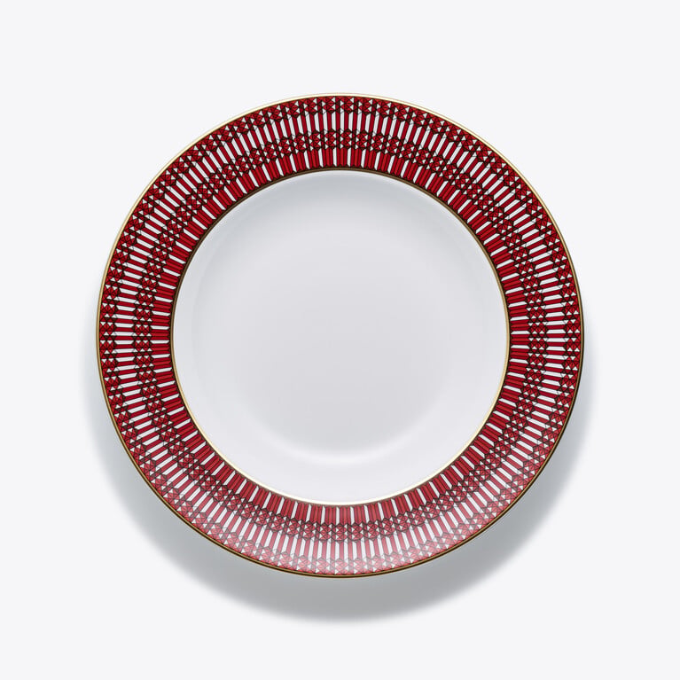 Arcadia Red Deep Plates Baccarat in Porcelain Red View 1