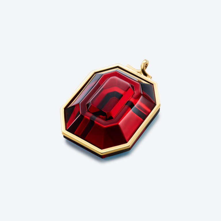 Harcourt Gold Plated Pendant Red
