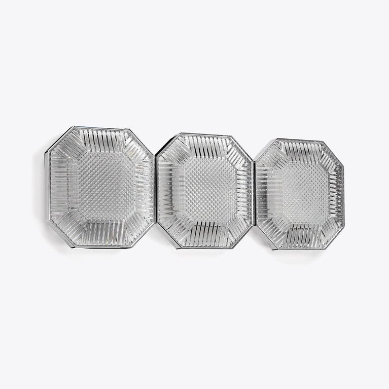 Octogone Wandleuchte (3L) Baccarat in Klarem Kristall