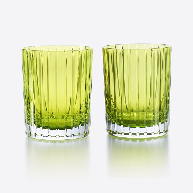 Harmonie Tumblers Colors of Joy Baccarat, Water glass in Green Crystal