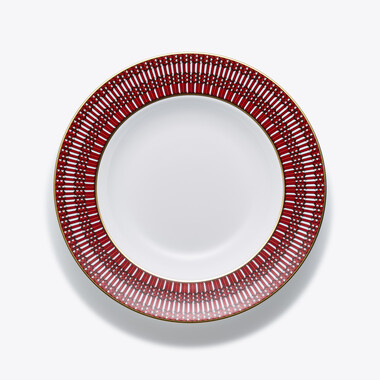 Arcadia Red Deep Plates Baccarat in Red Porcelain