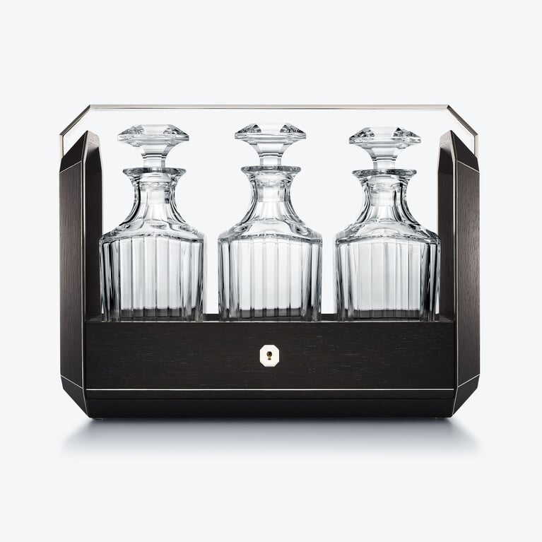 Tantalus Octogone Ch&ecirc;ne Noir Baccarat en Bois Noir Voir 3