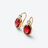 Croisé Gold Plated Earrings Red