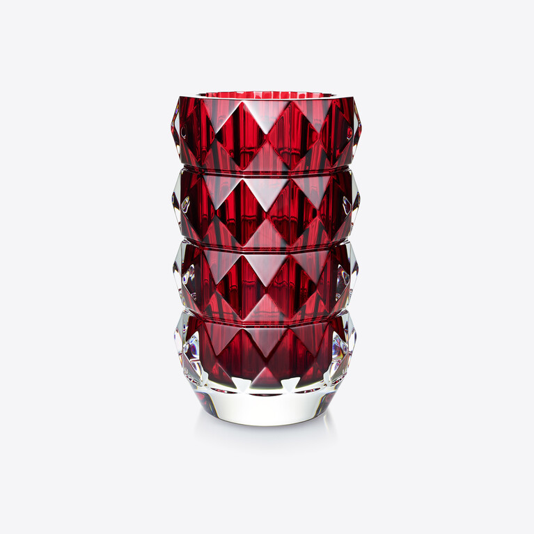 Louxor Round Vase M Baccarat in Crystal Red View 1
