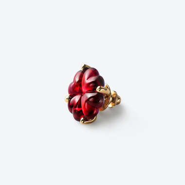 Trèfle Gold Plated Brooch Iridescent Red View 1