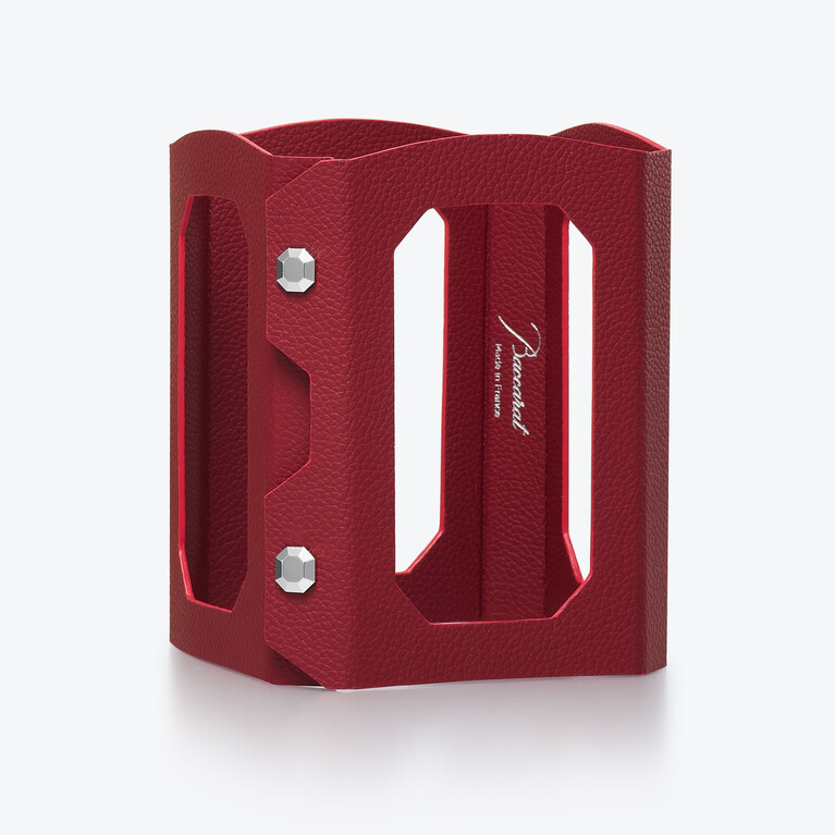 Octogone Decanter Case Baccarat in Red Leather