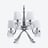 Z&eacute;nith Nomade Chandelier (06L) Baccarat in Crystal Silver