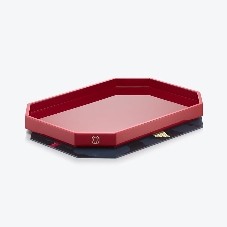 Octogone Pegasus Tray Baccarat in Lacquer Multicolor
