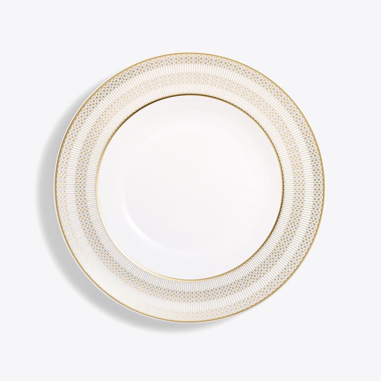 Arcadia Gold & Platinum Deep Plates Baccarat in Porcelain Gold
