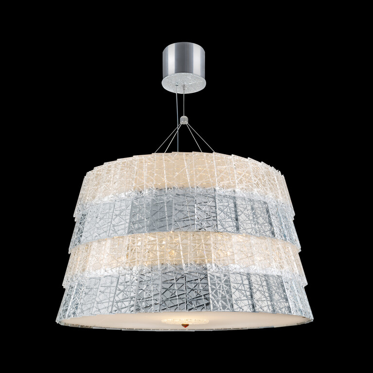 Tuile de Cristal Chandelier Frozen Silver L Baccarat in Crystal Silver View 1