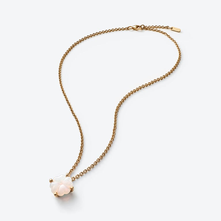 Trèfle Gold Plated Necklace White Baccarat