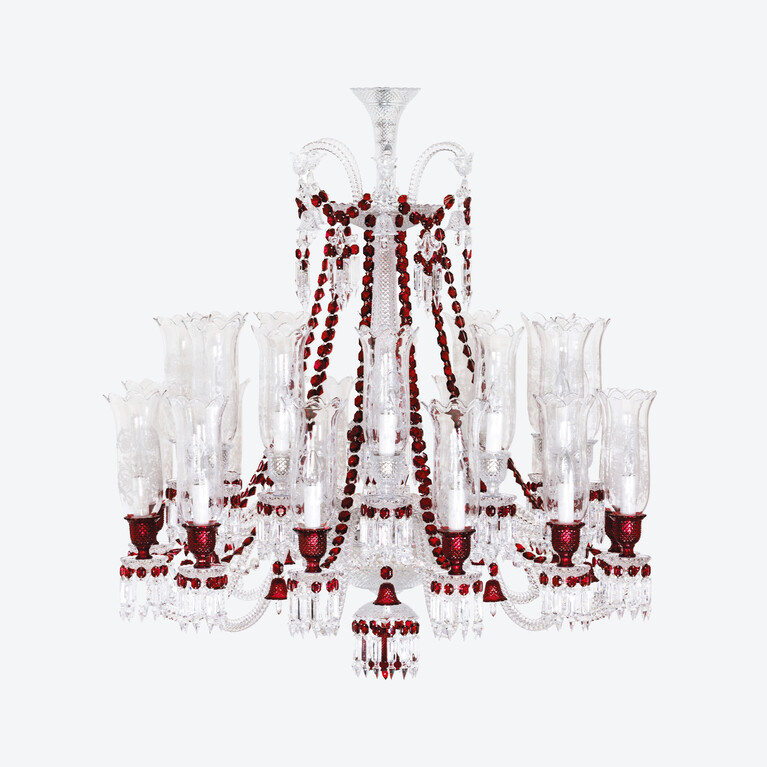 Z&eacute;nith 吊燈 短 (24L) Baccarat, 紅色水晶製成 查看 3
