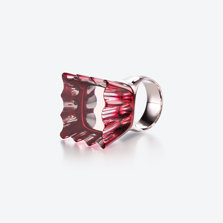 Bague Empereur l'Eclat de Talleyrand Argent Baccarat en Argent Rouge