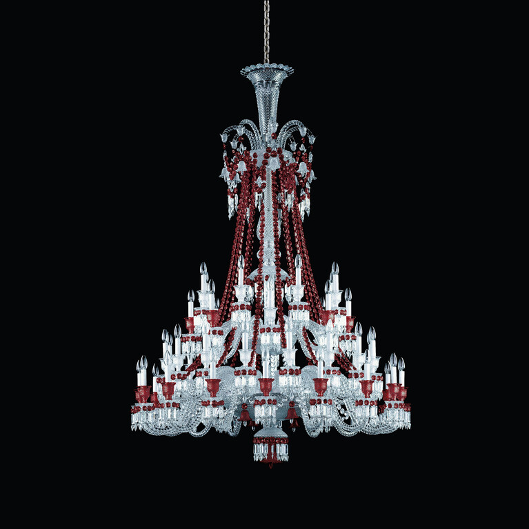 Z&eacute;nith Chandelier Red (48L) Baccarat in Crystal Red