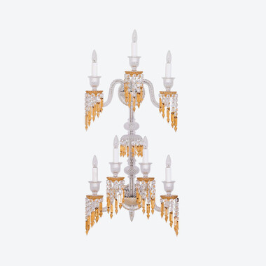 Z&eacute;nith Wall Sconce Charleston Baccarat in Crystal Yellow