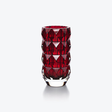 Louxor Round Vase S Red Baccarat