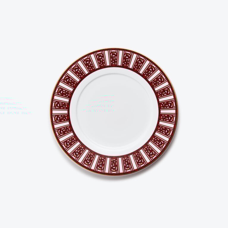 Arcadia Red Dessert Plates Baccarat من بورسلين أحمر