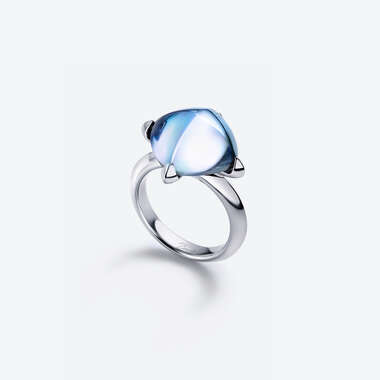 Médicis Silver Ring Aqua mirror View 1