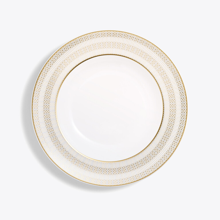Assiettes Creuses Arcadia Or et Platine x2  Baccarat