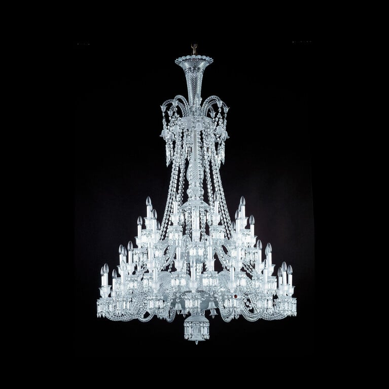 ゼニス シャンデリア ロング (48L) Baccarat、クリアのクリスタル製レビュー 1