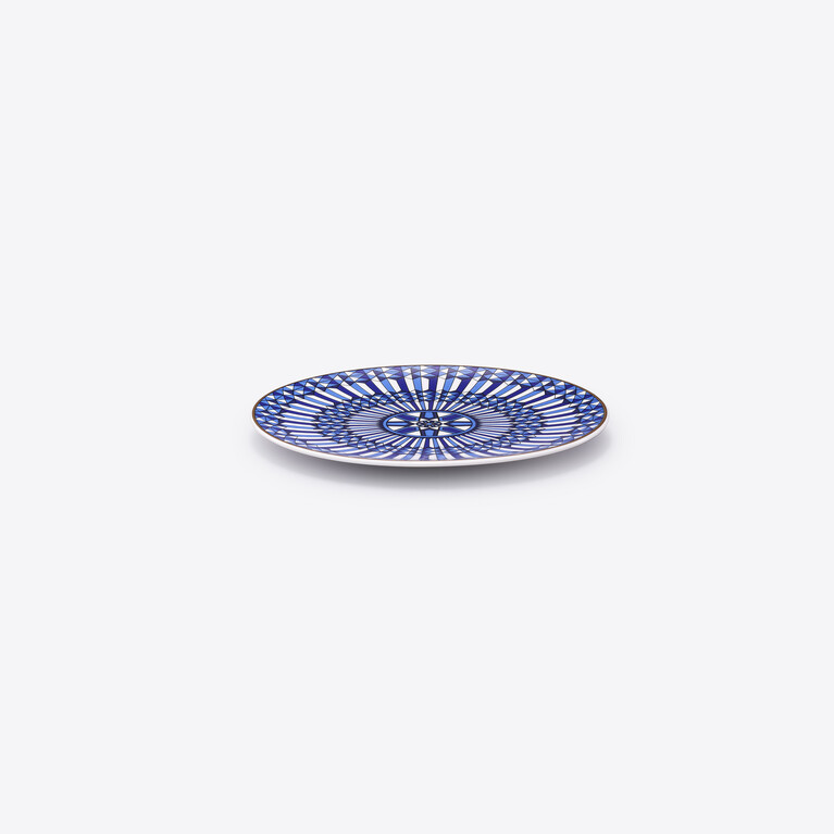 Arcadia Blue Bread Plate Baccarat in Porcelain Blue View 2