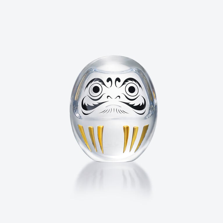Daruma Figurine Baccarat in Crystal Gold
