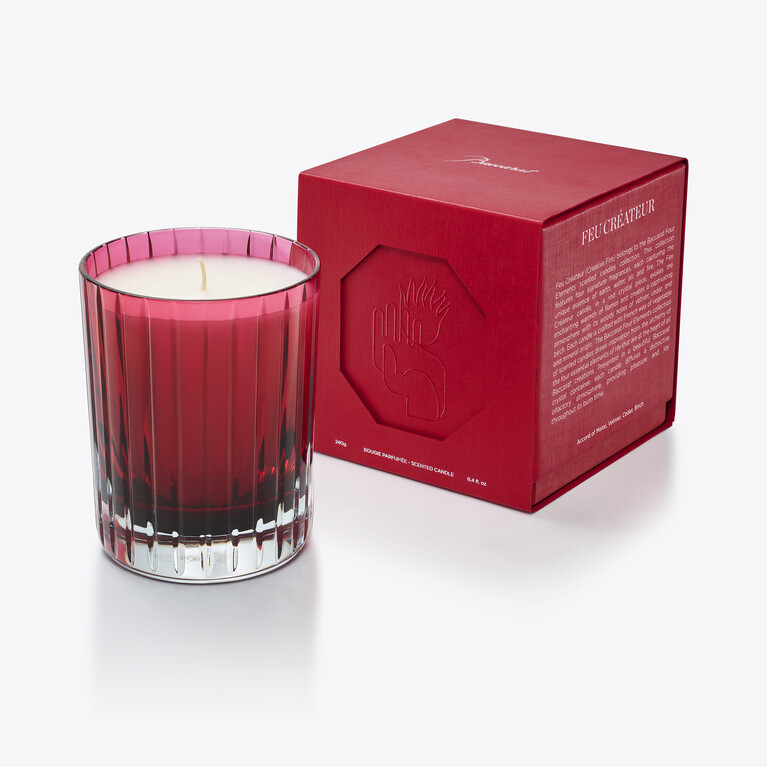 Vier Elemente-Duftkerze &bdquo;Feu Cr&eacute;ateur&ldquo; Baccarat in Rotem Wachs Siehe 1