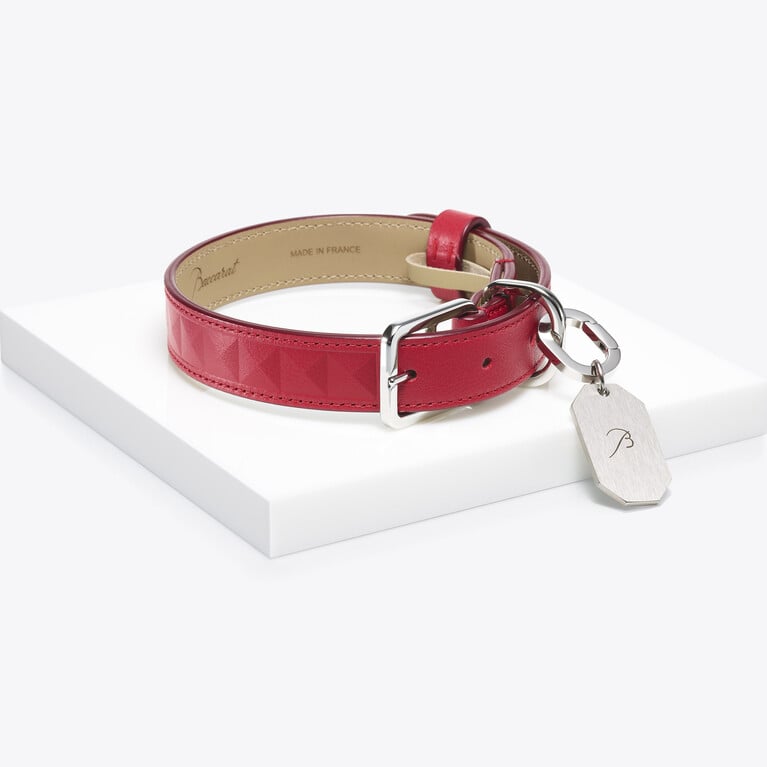 Louxor Pet Collar M Baccarat in Leather Red