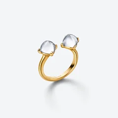Select Mini M&eacute;dicis Toi&Moi Gold Plated Ring Baccarat in 18-Karat Gold-Plated Clear
