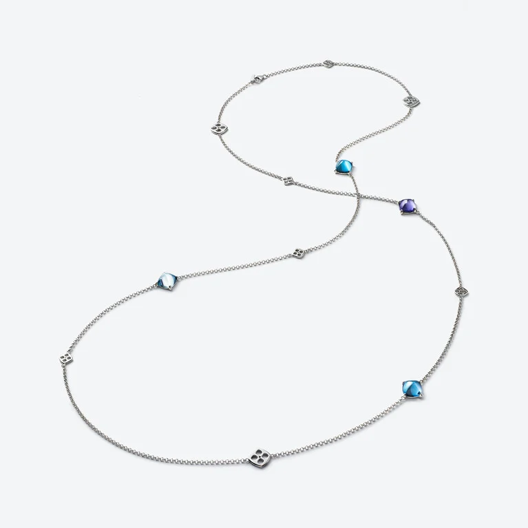 Collana Lunga d'argento Mini M&eacute;dicis Baccarat in Argento Blue Vedere 1
