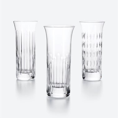 Flora Bud Vases Set Baccarat in Clear Crystal