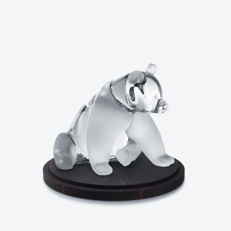 Panda Sculpture Baccarat in Crystal Clear View 1