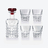 ルクソール タンブラー&デカンタ セット Baccarat、レッドのクリスタル製のカクテルグラス