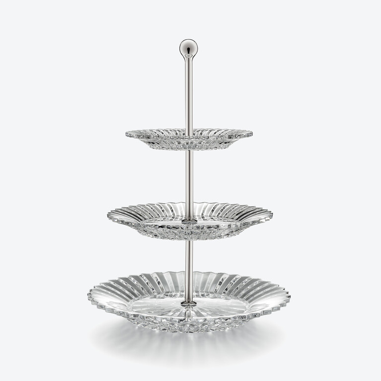 Mille Nuits Small Pastry Stand Baccarat in Crystal Clear