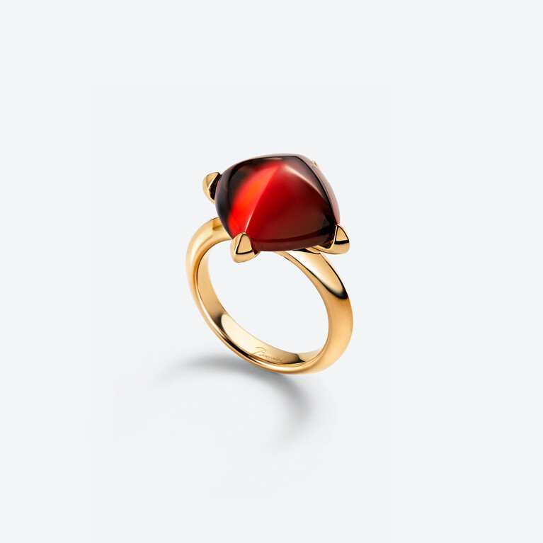 M&eacute;dicis Gold Plated Ring Baccarat in Red 18-Karat Gold-Plated
