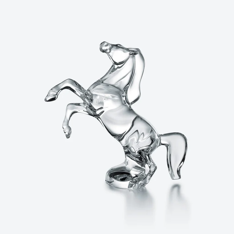 Rearing Horse Sculpture Baccarat in Crystal Clear View 1