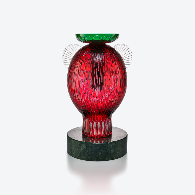 Faunacrystopolis Monkey Sculpture Baccarat in Crystal Red