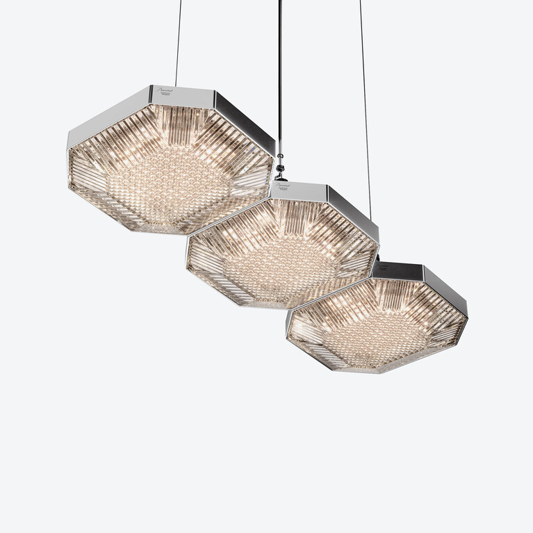 Octogone Ceiling Lamp (3L) Baccarat in Crystal Clear View 2