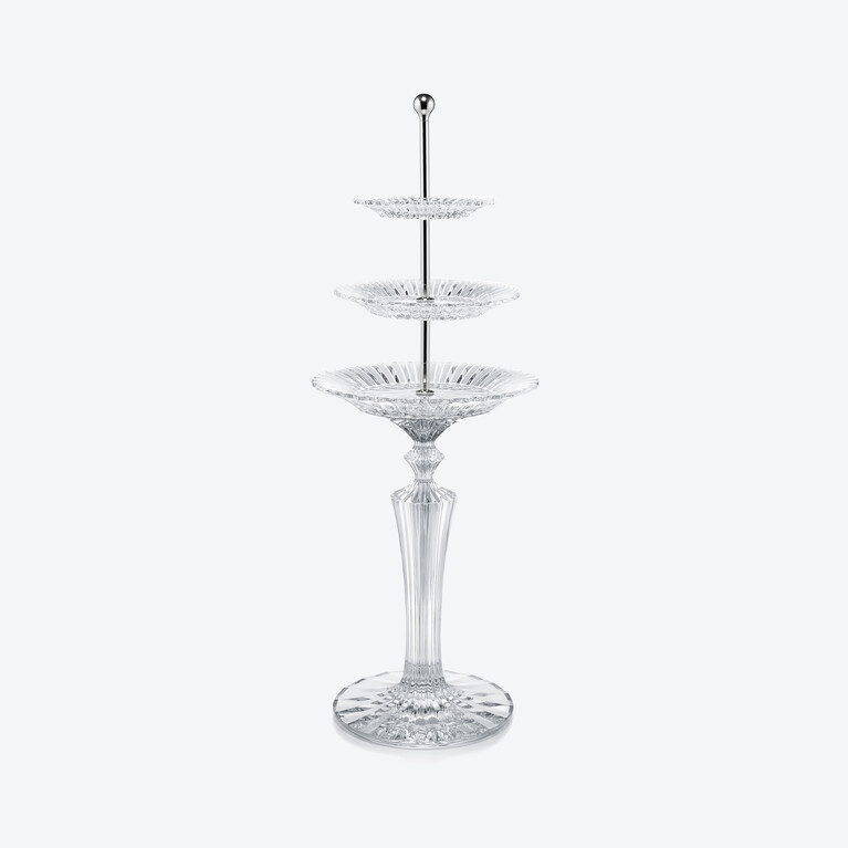 Mille Nuits Tall Pastry Stand Baccarat in Crystal Clear
