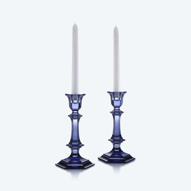 Harcourt Candlesticks Baccarat in Crystal Blue View 1