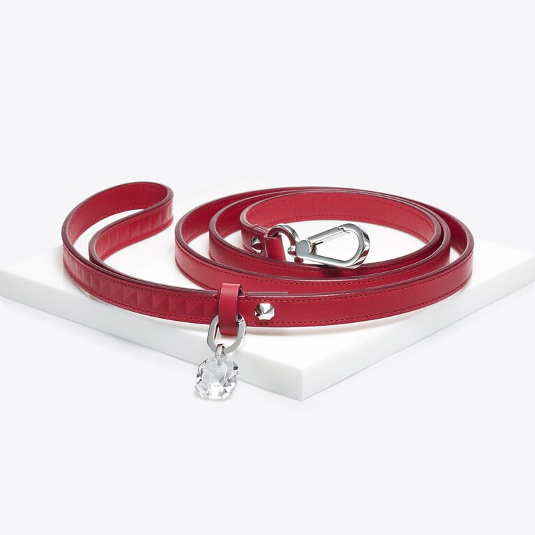 Louxor Pet Leash Baccarat in Leather Red View 1