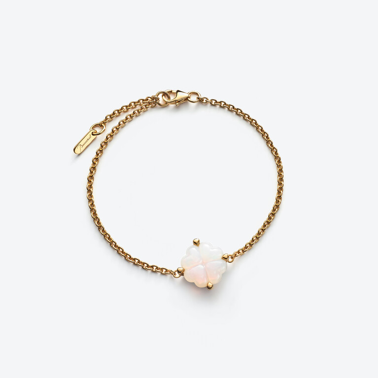 Trèfle Gold Plated Bracelet White Baccarat