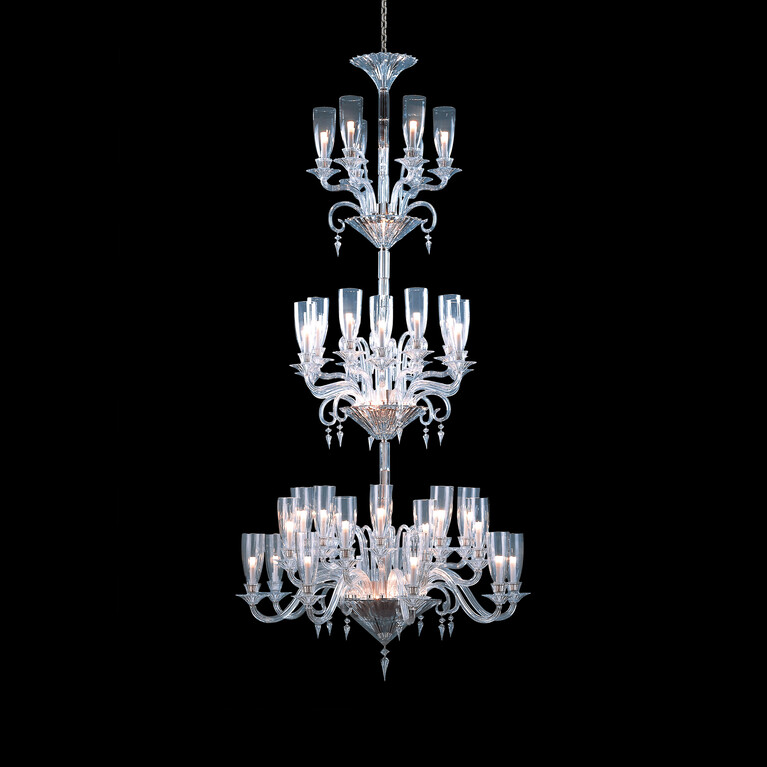 Mille Nuits Chandelier Hurricane Shades (42L) Baccarat in Crystal Clear