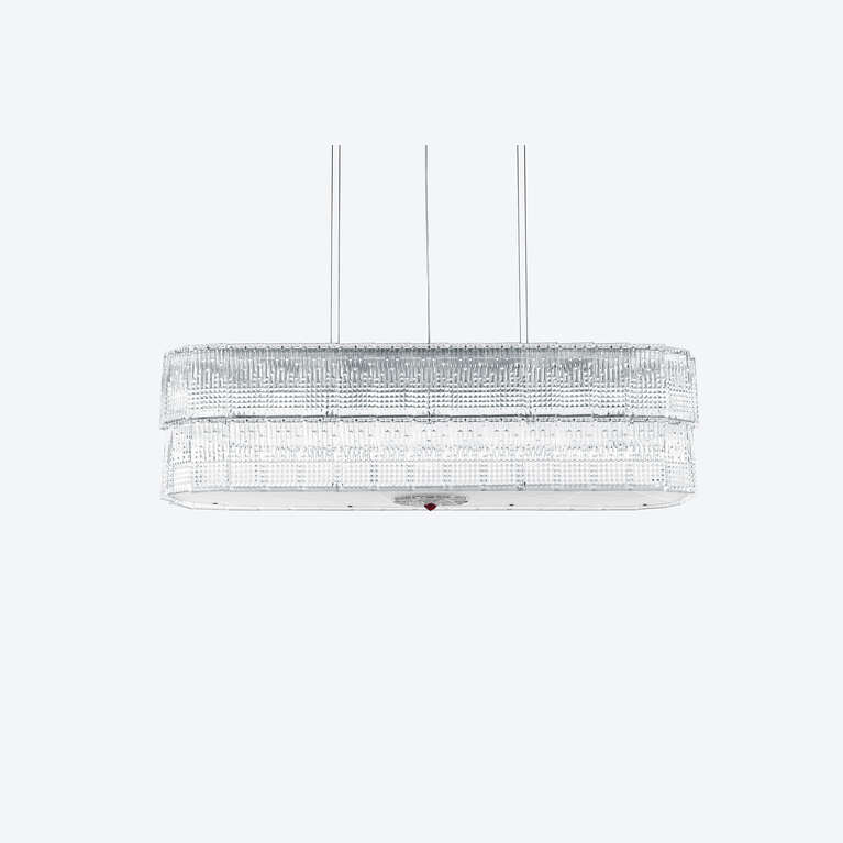 Tuile De Cristal Lustre Piccadilly Rectangulaire 
