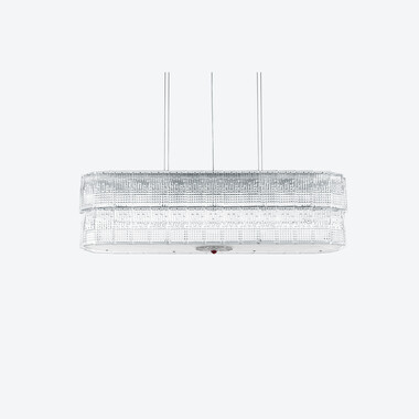 Tuile de Cristal Piccadilly Chandelier Rectangular, Clear